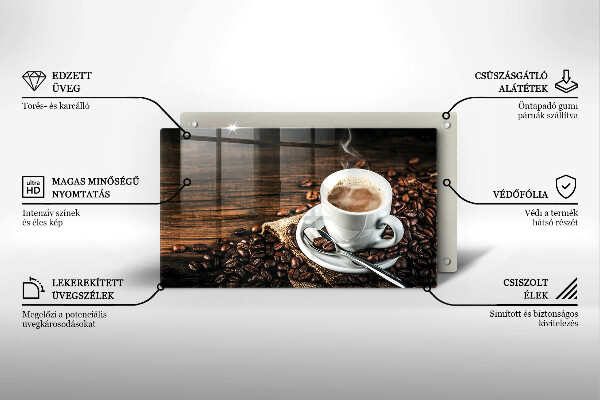 Zaščitna plošča za štedilnik Skodelica in kavna zrna