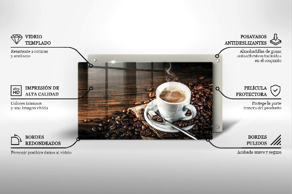 Zaščitna plošča za štedilnik Skodelica in kavna zrna