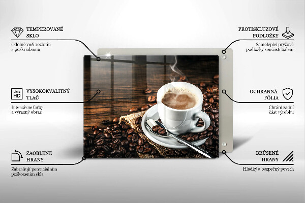 Zaščitna plošča za štedilnik Skodelica in kavna zrna