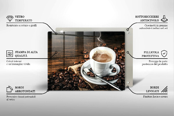 Zaščitna plošča za štedilnik Skodelica in kavna zrna