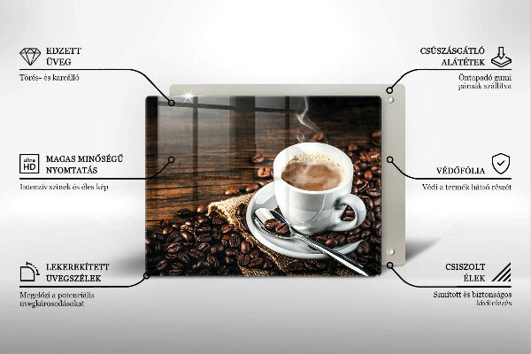 Zaščitna plošča za štedilnik Skodelica in kavna zrna