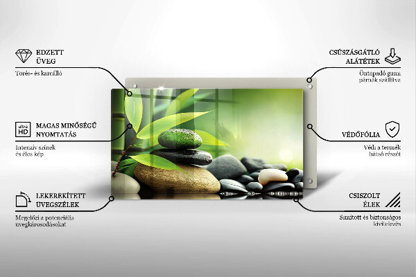 Zaščitna plošča za štedilnik Zen bambusovi kamni