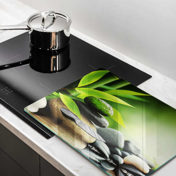 Zaščitna plošča za štedilnik Zen bambusovi kamni