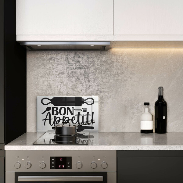 Zaščitna plošča za štedilnik Napis Bon Appetit