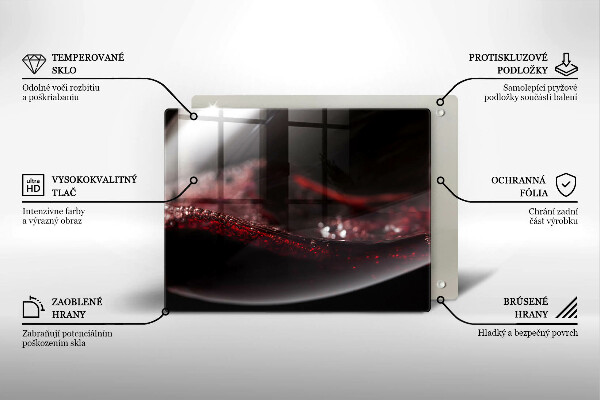 Zaščitna plošča za štedilnik Rdeče vino v kozarcu
