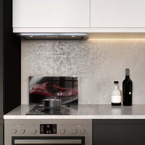 Zaščitna plošča za štedilnik Rdeče vino v kozarcu