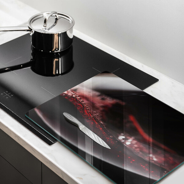 Zaščitna plošča za štedilnik Rdeče vino v kozarcu