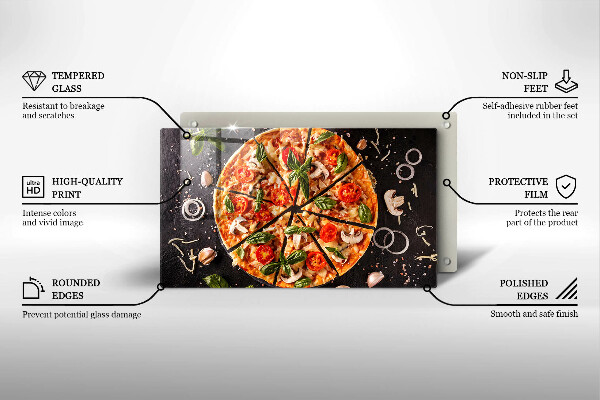 Zaščitna plošča za štedilnik Pica z gobami