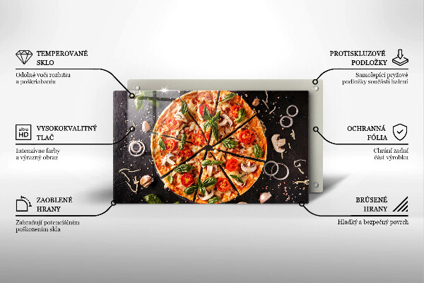 Zaščitna plošča za štedilnik Pica z gobami