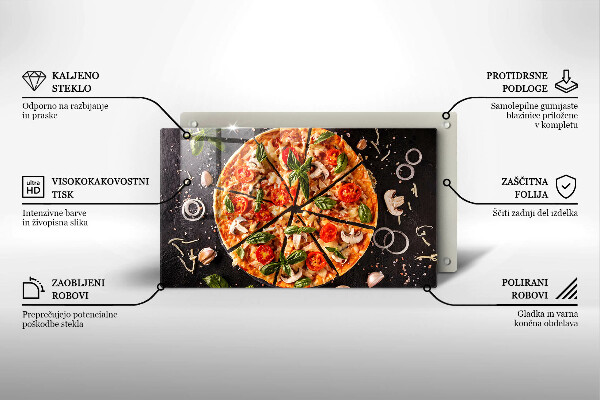 Zaščitna plošča za štedilnik Pica z gobami