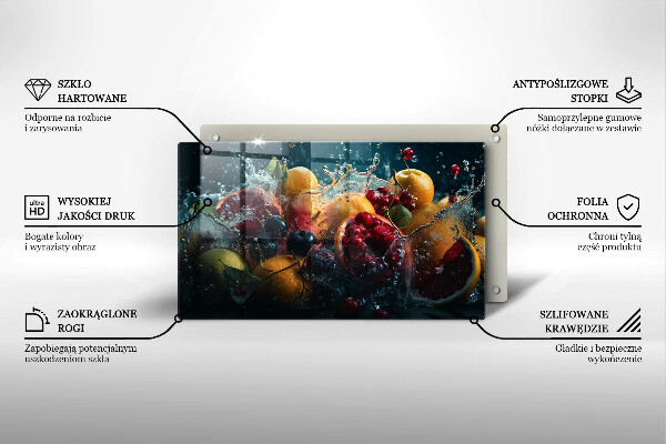 Zaščitna plošča za štedilnik Sadje v vodi