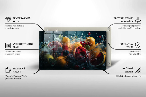 Zaščitna plošča za štedilnik Sadje v vodi