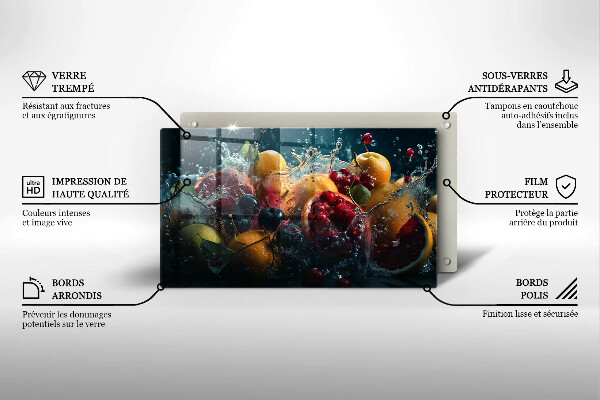 Zaščitna plošča za štedilnik Sadje v vodi