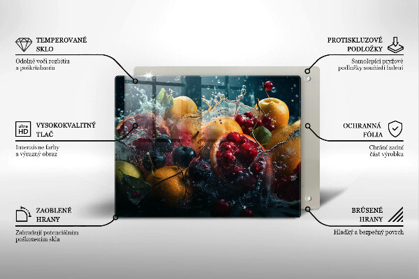 Zaščitna plošča za štedilnik Sadje v vodi