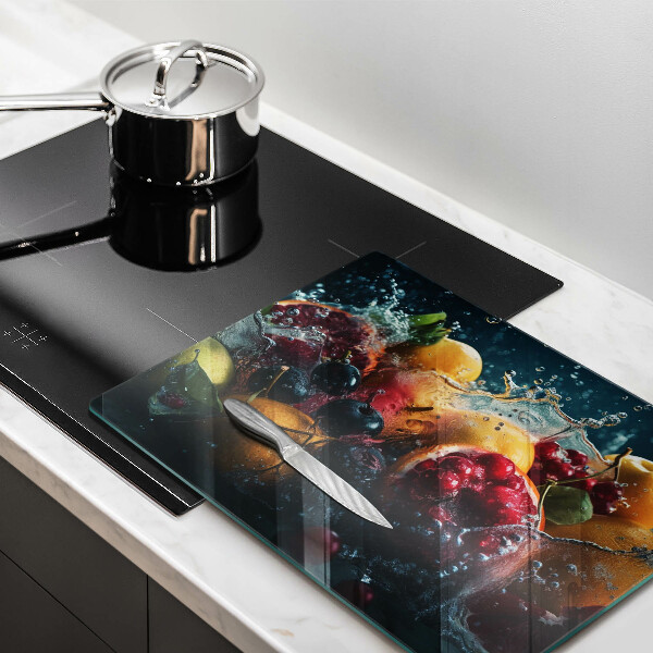 Zaščitna plošča za štedilnik Sadje v vodi