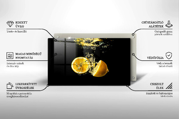 Zaščitna plošča za štedilnik Sočni sadeži limone