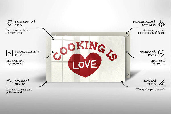 Zaščitna plošča za štedilnik Cooking is love