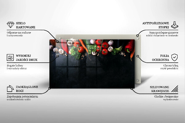 Zaščitna plošča za štedilnik Pisana zelenjava