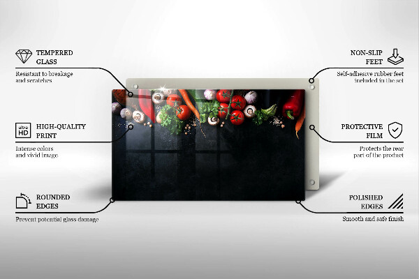 Zaščitna plošča za štedilnik Pisana zelenjava
