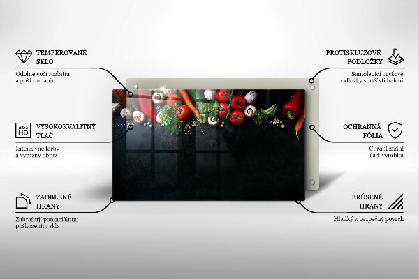 Zaščitna plošča za štedilnik Pisana zelenjava