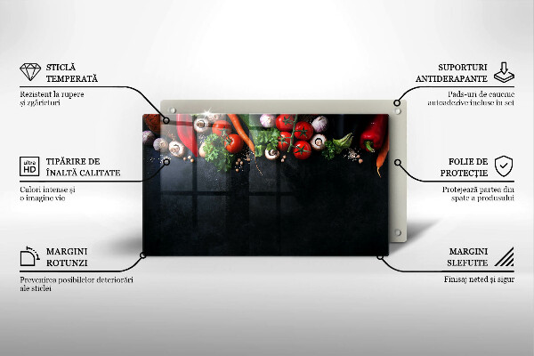 Zaščitna plošča za štedilnik Pisana zelenjava