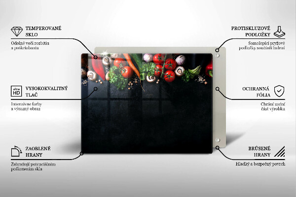 Zaščitna plošča za štedilnik Pisana zelenjava