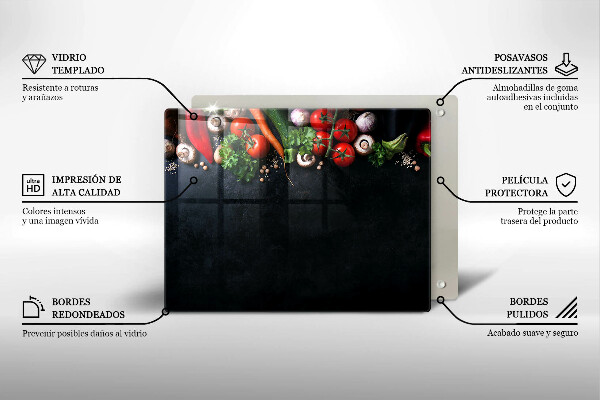 Zaščitna plošča za štedilnik Pisana zelenjava