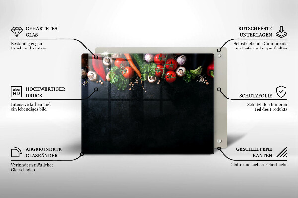 Zaščitna plošča za štedilnik Pisana zelenjava