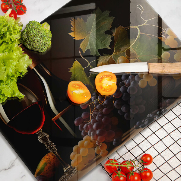 Zaščitna plošča za štedilnik Kozarec vina in grozdje