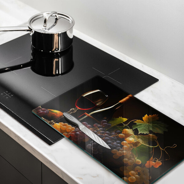 Zaščitna plošča za štedilnik Kozarec vina in grozdje