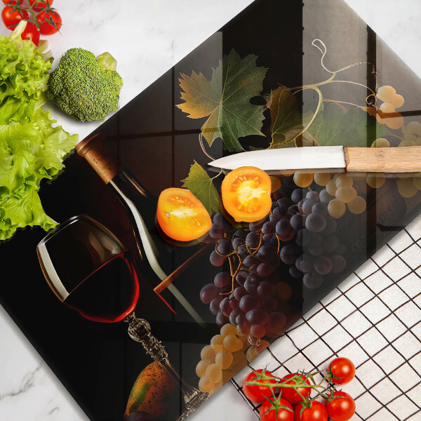 Zaščitna plošča za štedilnik Kozarec vina in grozdje