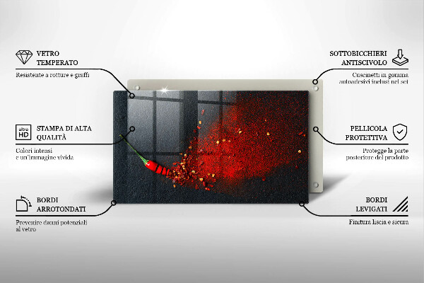 Zaščitna plošča za štedilnik Čili poper