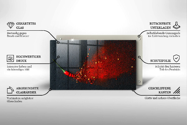 Zaščitna plošča za štedilnik Čili poper
