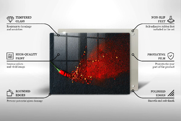 Zaščitna plošča za štedilnik Čili poper