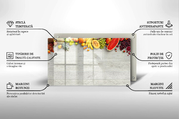 Zaščitna plošča za štedilnik Sadje na deskah