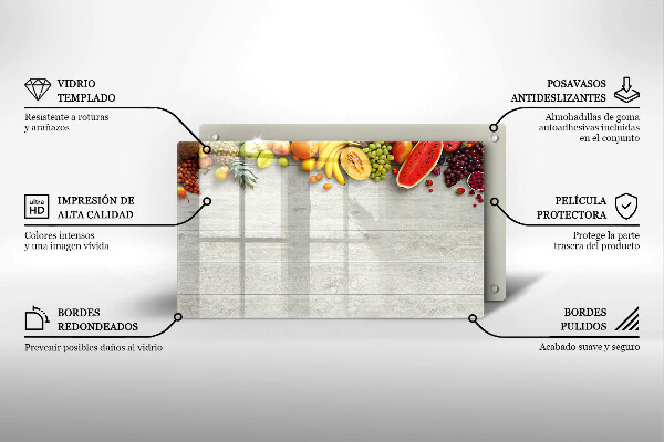 Zaščitna plošča za štedilnik Sadje na deskah