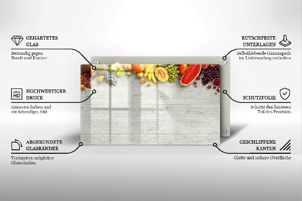 Zaščitna plošča za štedilnik Sadje na deskah