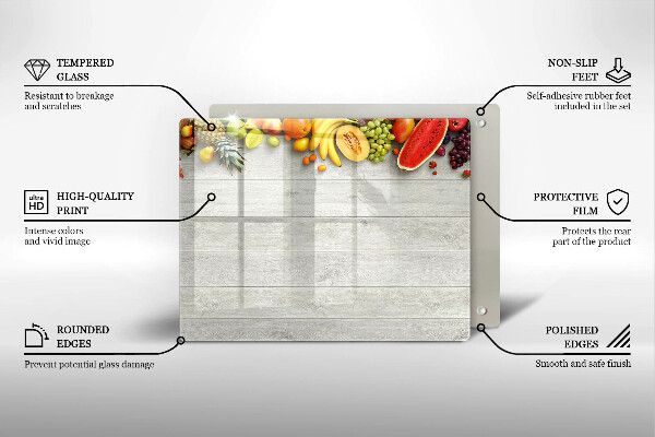 Zaščitna plošča za štedilnik Sadje na deskah