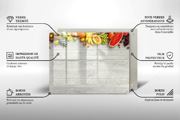 Zaščitna plošča za štedilnik Sadje na deskah