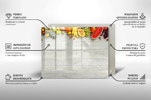 Zaščitna plošča za štedilnik Sadje na deskah