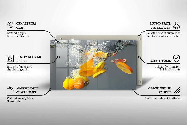 Zaščitna plošča za štedilnik Limone v vodi