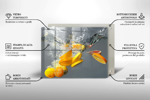 Zaščitna plošča za štedilnik Limone v vodi