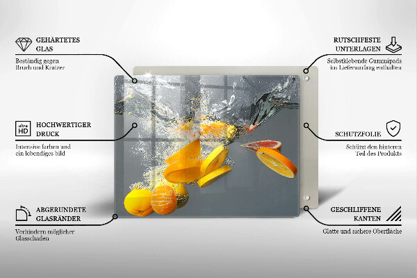 Zaščitna plošča za štedilnik Limone v vodi