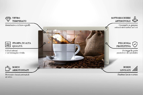Zaščitna plošča za štedilnik Skodelica in kavna zrna