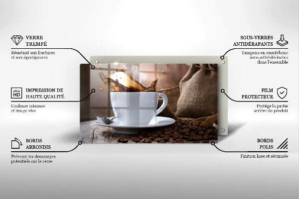 Zaščitna plošča za štedilnik Skodelica in kavna zrna