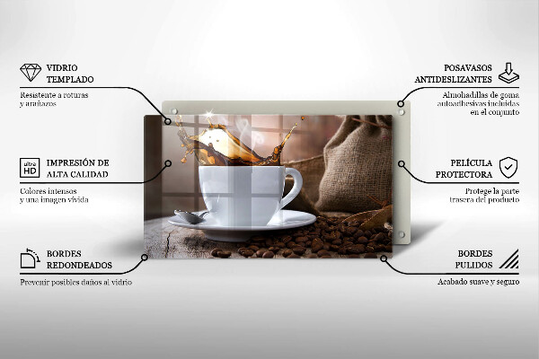 Zaščitna plošča za štedilnik Skodelica in kavna zrna