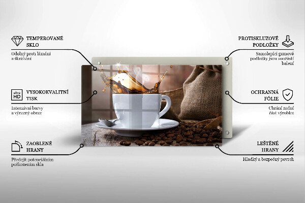 Zaščitna plošča za štedilnik Skodelica in kavna zrna