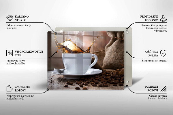 Zaščitna plošča za štedilnik Skodelica in kavna zrna
