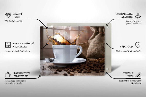 Zaščitna plošča za štedilnik Skodelica in kavna zrna