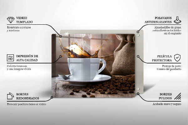 Zaščitna plošča za štedilnik Skodelica in kavna zrna